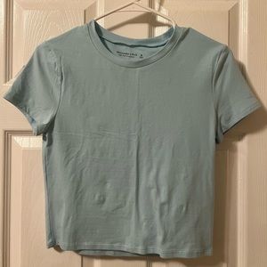 Abercrombie baby blue crop top